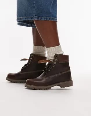 Timberland Premium 6-inch lace-up waterproof boots in dark brown